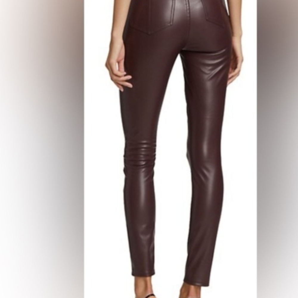 Rag & Bone Deep Burgundy Nina  Faux Leather Skinny Pants Sz. XS  Festival Boho - Picture 11 of 15